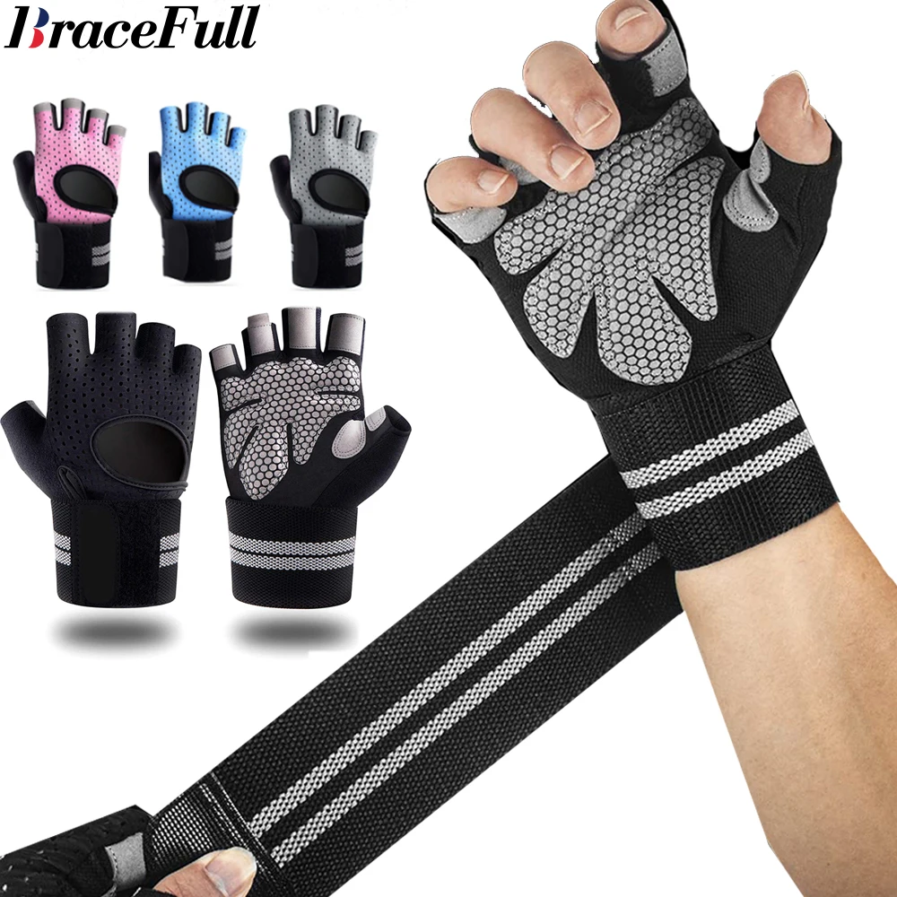 손목 랩 지지대 달린 하프 핑거 체육관 피트니스 장갑, - Crossfit Equipment 리뷰 및 가격